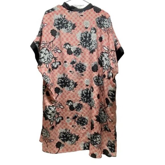 Forever 21 Open Front Kimono Top Women's Large Red Black Floral Lightweight GUC - Picture 6 of 8